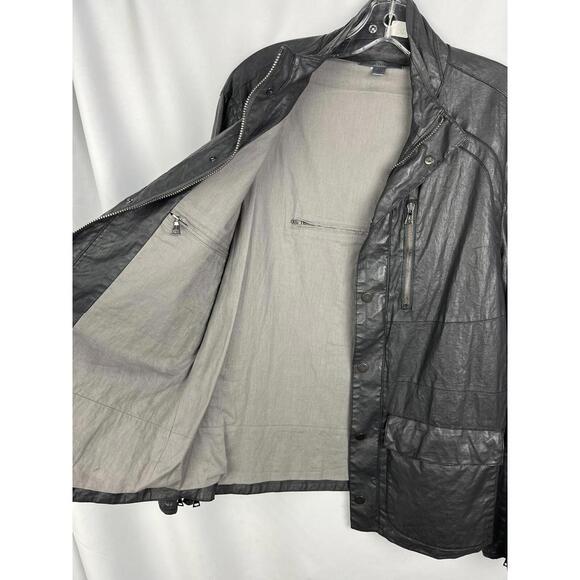 John Varvatos Snap Front Motocross Linen Jacket Black Size 50 EU, 40 US - Picture 3 of 13
